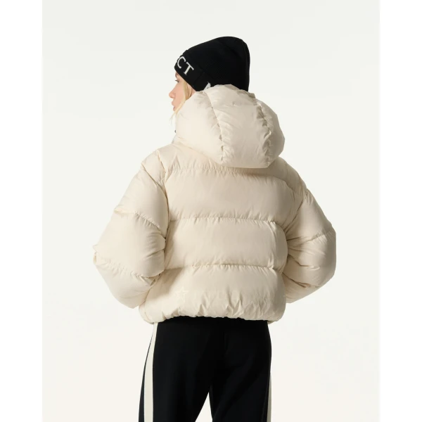 Perfect Moment Down Cropped Puffer Jacket in Snow White, view 4 | Jackets | Luxury Shoes 