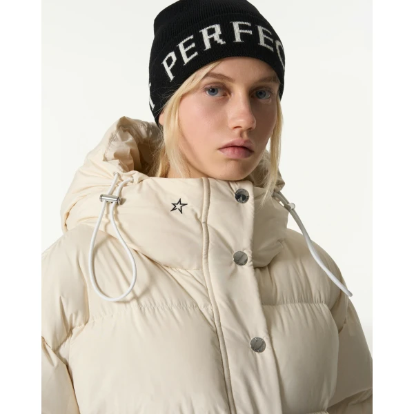 Perfect Moment Down Cropped Puffer Jacket in Snow White, view 5 | Jackets | Luxury Shoes 