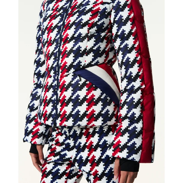 Perfect Moment Duvet Down Ski Jacket in Houndstooth, view 5 | Jackets | Luxury Shoes 