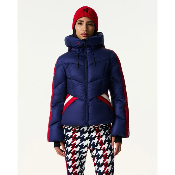 Perfect Moment Duvet Down Ski Jacket in Navy, view 3 | Jackets | Luxury Shoes 