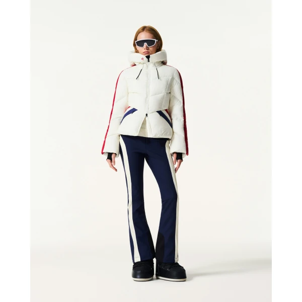 Perfect Moment Duvet Down Ski Jacket in Snow White, view 2 | Jackets | Luxury Shoes 