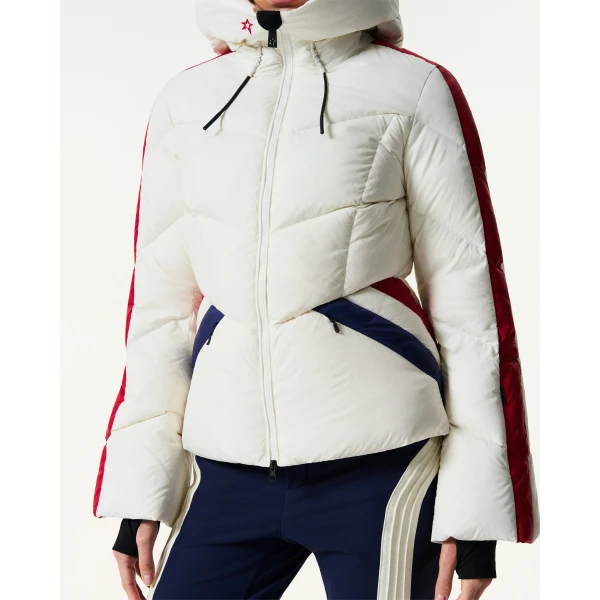 Perfect Moment Duvet Down Ski Jacket in Snow White, view 4 | Jackets | Luxury Shoes 