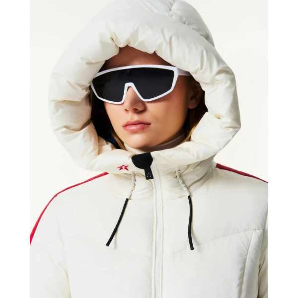 Perfect Moment Duvet Down Ski Jacket in Snow White, view 5 | Jackets | Luxury Shoes 
