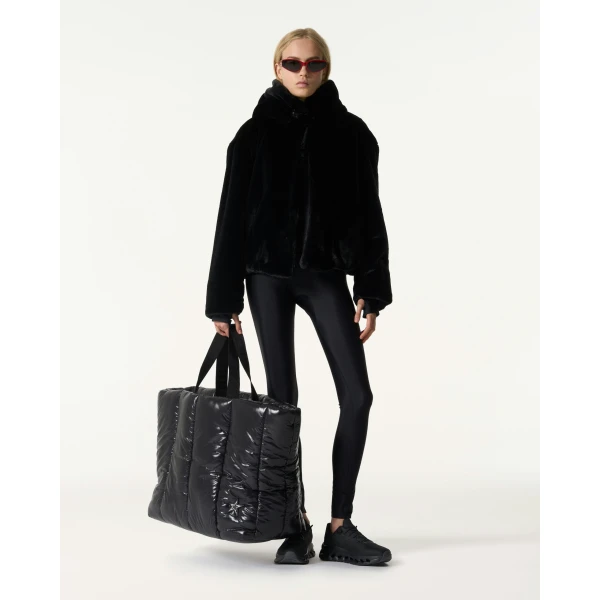 Perfect Moment Faux Fur Hoodie in Black, view 2 | Jackets | Luxury Shoes 