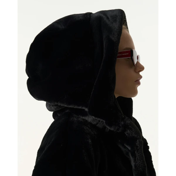 Perfect Moment Faux Fur Hoodie in Black, view 5 | Jackets | Luxury Shoes 