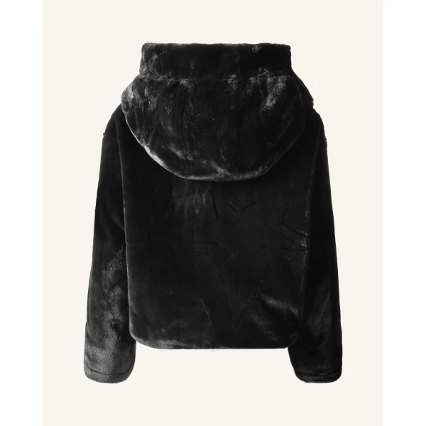 Perfect Moment Faux Fur Hoodie in Black, view 6 | Jackets | Luxury Shoes 