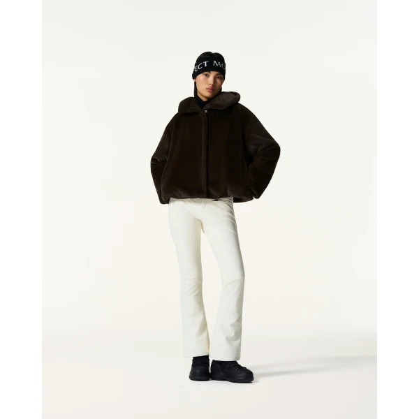 Perfect Moment Faux Fur Hoodie in Brown, view 2 | Jackets | Luxury Shoes 
