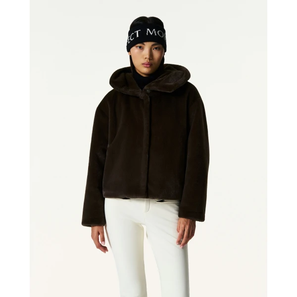 Perfect Moment Faux Fur Hoodie in Brown, view 3 | Jackets | Luxury Shoes 