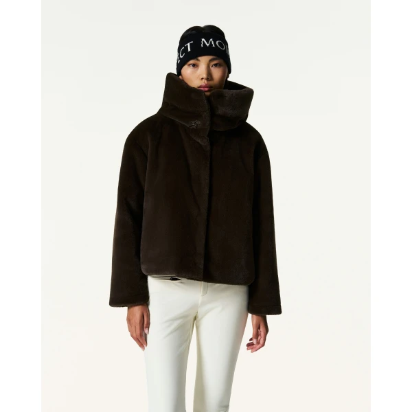Perfect Moment Faux Fur Hoodie in Brown, view 4 | Jackets | Luxury Shoes 