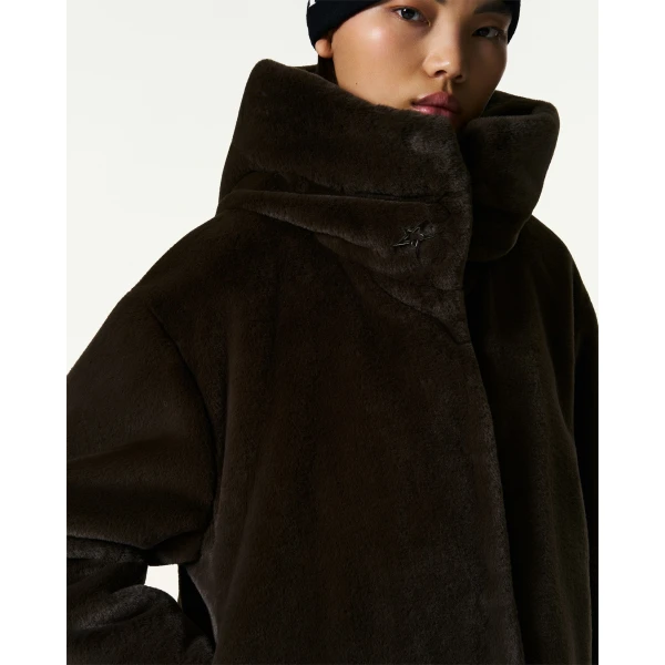 Perfect Moment Faux Fur Hoodie in Brown, view 6 | Jackets | Luxury Shoes 