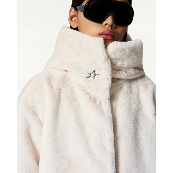 Perfect Moment Faux Fur Hoodie in Snow White, view 6 | Jackets | Luxury Shoes 