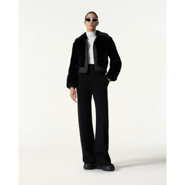 Perfect Moment Giorgia Faux Fur Cropped Jacket in Black, view 2 | Jackets | Luxury Shoes 