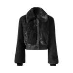 Perfect Moment Giorgia Faux Fur Cropped Jacket in Black | Jackets | Luxury Shoes 