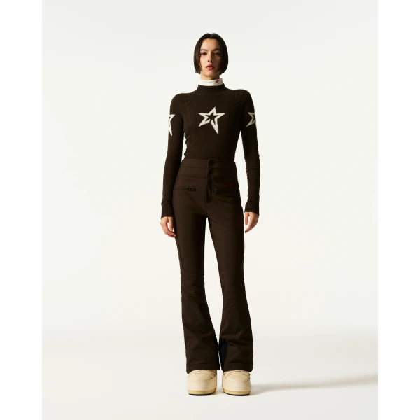 Perfect Moment High-Waist Aurora Flare Ski Pant in Brown, view 2 | Pants | Luxury Shoes 