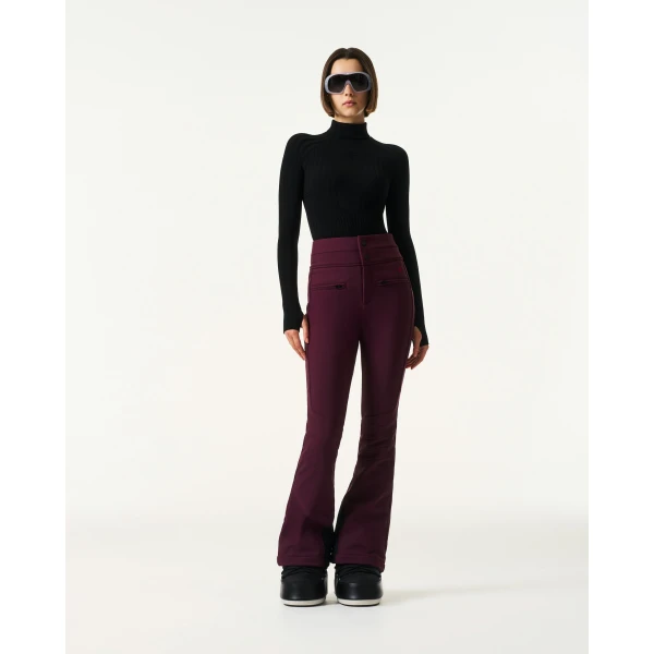Perfect Moment High-Waist Aurora Flare Ski Pant in Burgundy, view 2 | Pants | Luxury Shoes 