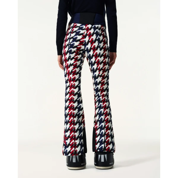 Perfect Moment High-Waist Aurora Flare Ski Pant in Houndstooth, view 4 | Pants | Luxury Shoes 