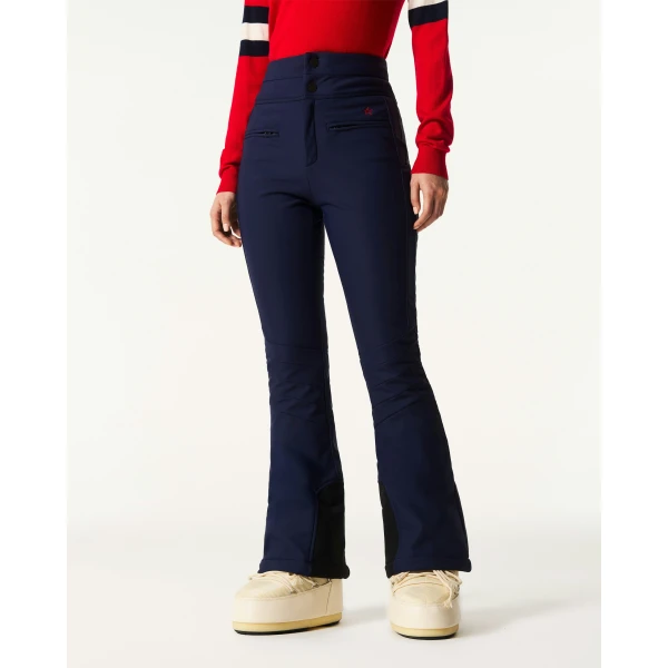 Perfect Moment High-Waist Aurora Flare Ski Pant in Navy, view 3 | Pants | Luxury Shoes 