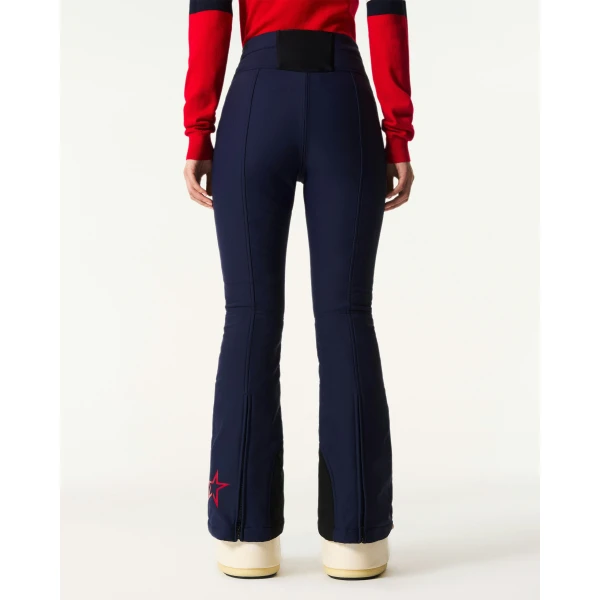 Perfect Moment High-Waist Aurora Flare Ski Pant in Navy, view 4 | Pants | Luxury Shoes 