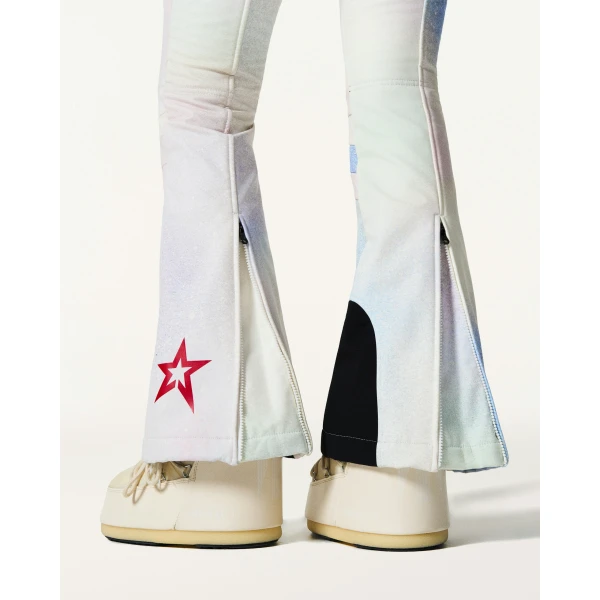 Perfect Moment High-Waist Aurora Flare Ski Pant in Pastel Rainbow, view 6 | Pants | Luxury Shoes 