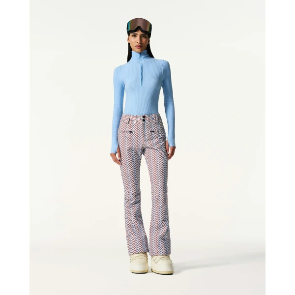 Perfect Moment High-Waist Aurora Flare Ski Pant in Sky Blue, view 2 | Pants | Luxury Shoes 