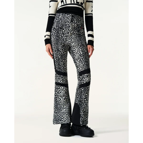 Perfect Moment High-Waist Aurora Flare Ski Pant in Snow Leopard, view 3 | Pants | Luxury Shoes 