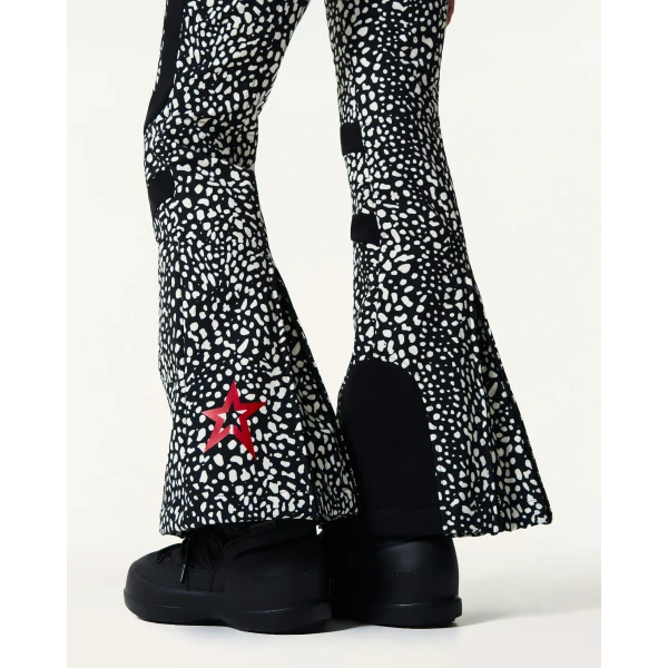 Perfect Moment High-Waist Aurora Flare Ski Pant in Snow Leopard, view 5 | Pants | Luxury Shoes 