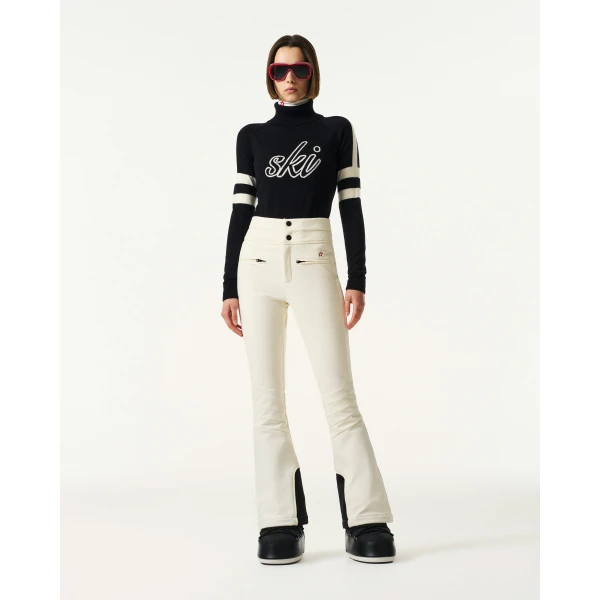 Perfect Moment High-Waist Aurora Flare Ski Pant in Snow White, view 2 | Pants | Luxury Shoes 