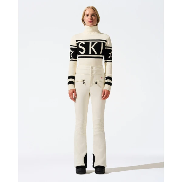 Perfect Moment High-Waist Aurora Flare Ski Pant in White, view 6 | Pants | Luxury Shoes 