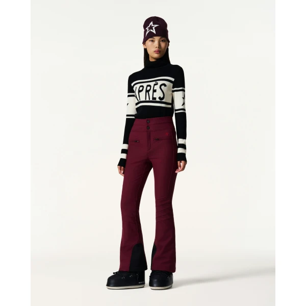 Perfect Moment High-Waist Aurora Flare Ski Pant in Wine 2479, view 2 | Pants | Luxury Shoes 