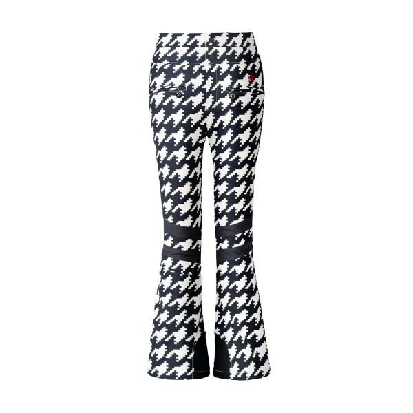 Perfect Moment Houndstooth High-Waist Aurora Flare Ski Pant in Black and White Houndstooth | Pants | Luxury Shoes 