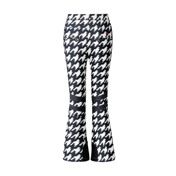 Perfect Moment Houndstooth High-Waist Aurora Flare Ski Pant in Black and White Houndstooth | Pants | Luxury Shoes 