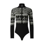 Perfect Moment Intarsia-Knit Merino Wool Bodysuit in Black | Bodysuit | Luxury Shoes 