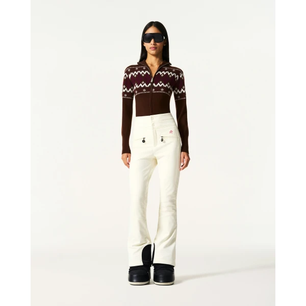 Perfect Moment Intarsia-Knit Merino Wool Bodysuit in Brown, view 2 | Bodysuit | Luxury Shoes 