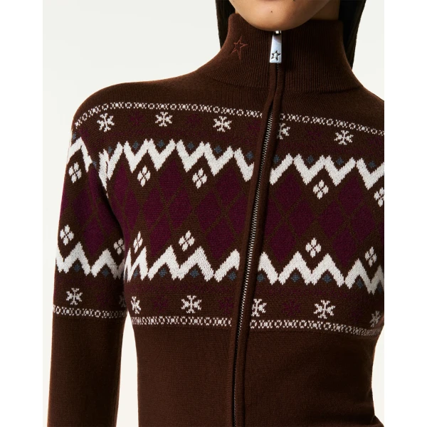 Perfect Moment Intarsia-Knit Merino Wool Bodysuit in Brown, view 4 | Bodysuit | Luxury Shoes 