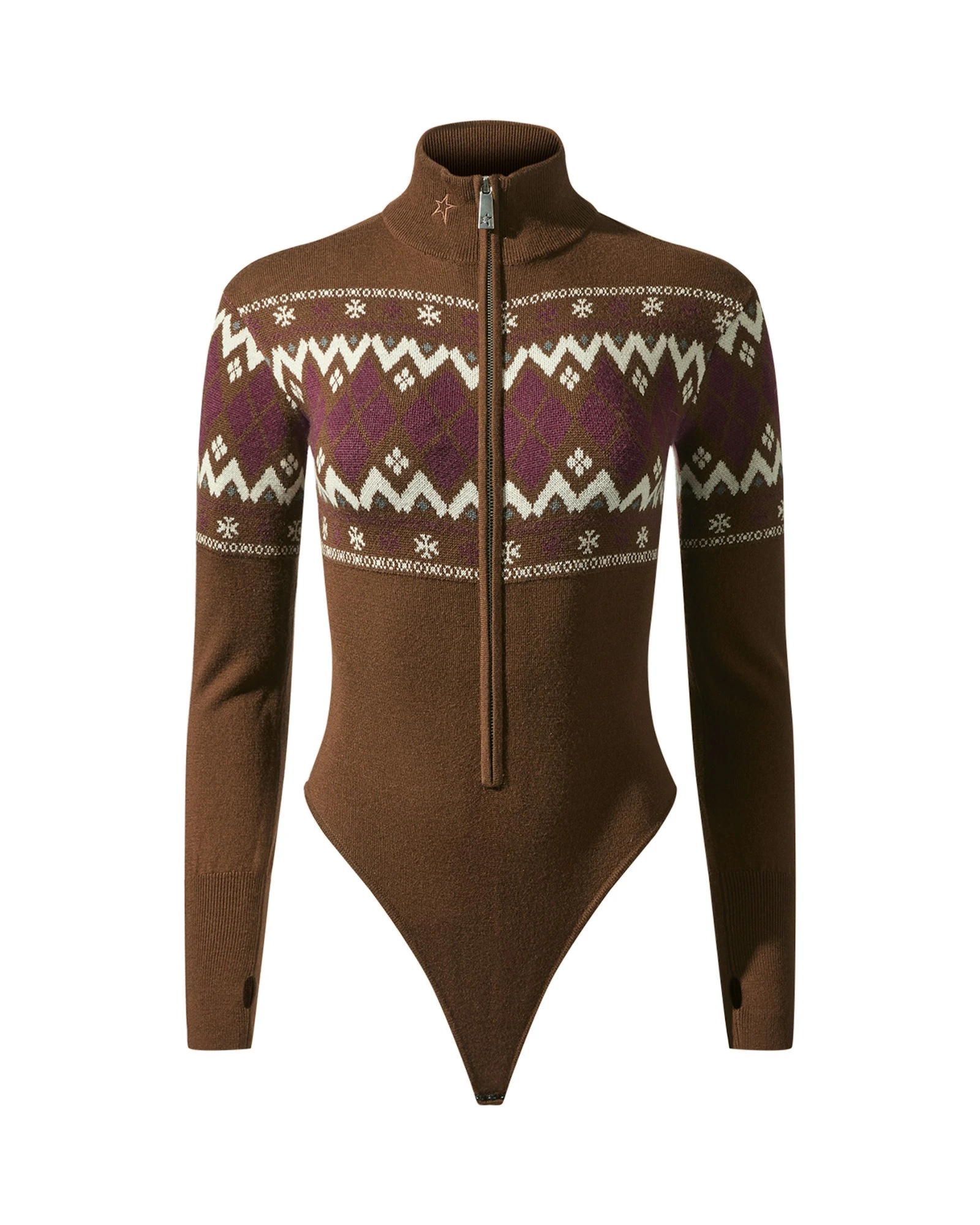 Perfect Moment Intarsia-Knit Merino Wool Bodysuit in Brown Perfect Moment Intarsia-Knit Merino Wool Bodysuit in Brown | Bodysuit | Luxury Shoes