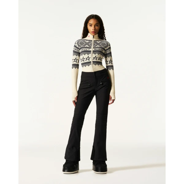 Perfect Moment Intarsia-Knit Merino Wool Bodysuit in White, view 2 | Bodysuit | Luxury Shoes 