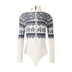 Perfect Moment Intarsia-Knit Merino Wool Bodysuit in White | Bodysuit | Luxury Shoes 