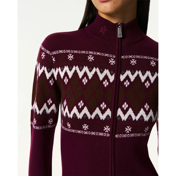 Perfect Moment Intarsia-Knit Merino Wool Jumpsuit in Burgundy, view 4 | Jumpsuit | Luxury Shoes 