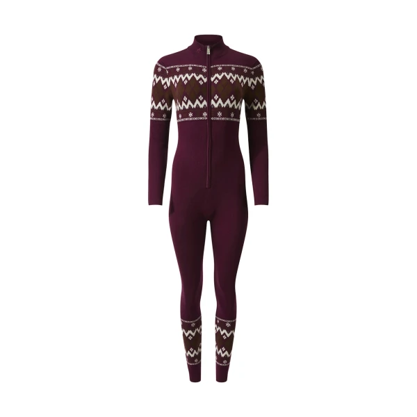 Perfect Moment Intarsia-Knit Merino Wool Jumpsuit in Burgundy | Jumpsuit | Luxury Shoes 