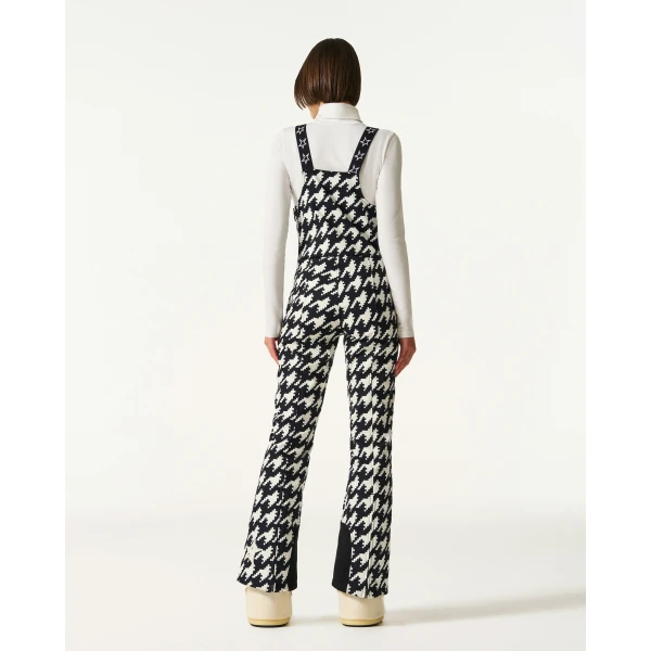 Perfect Moment JG Bib Ski Pant in Black and White Houndstooth, view 3 | Pants | Luxury Shoes 