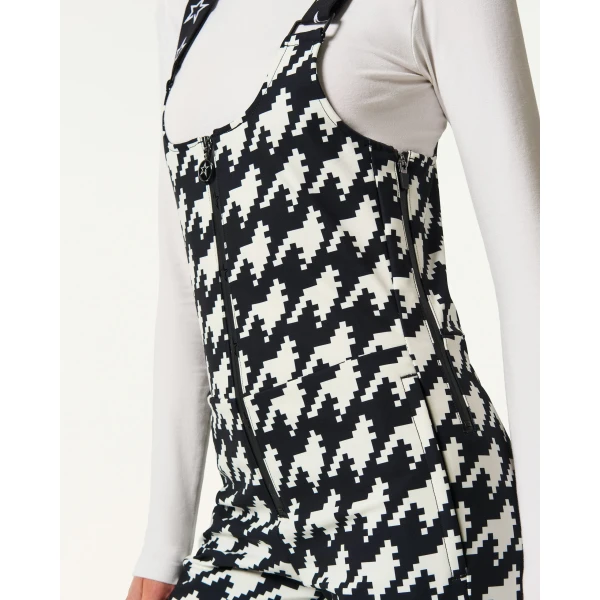 Perfect Moment JG Bib Ski Pant in Black and White Houndstooth, view 5 | Pants | Luxury Shoes 