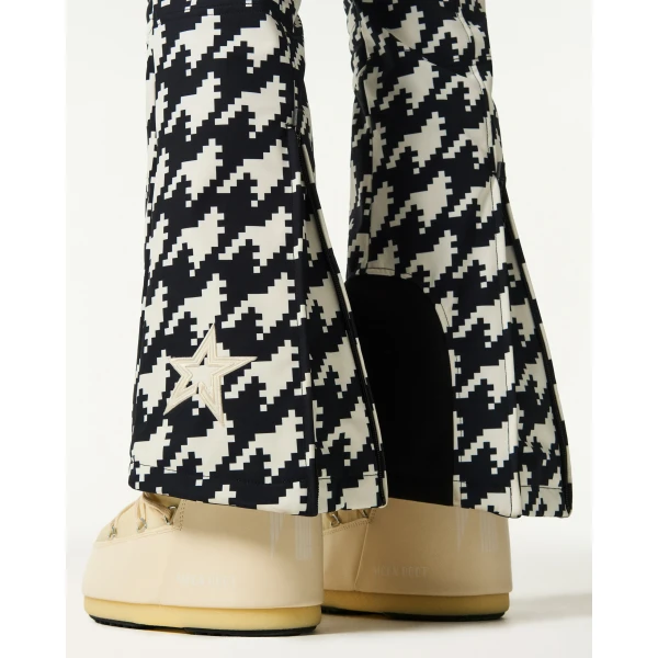 Perfect Moment JG Bib Ski Pant in Black and White Houndstooth, view 6 | Pants | Luxury Shoes 