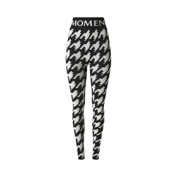 Perfect Moment Jacquard Base Layer Legging in Black and White Houndstooth | Leggings | Luxury Shoes 
