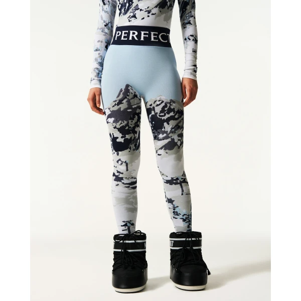 Perfect Moment Jacquard Base Layer Legging in Landscape, view 3 | Leggings | Luxury Shoes 