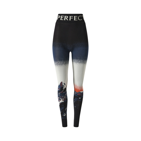 Perfect Moment Jacquard Base Layer Legging in Navy & White | Leggings | Luxury Shoes 