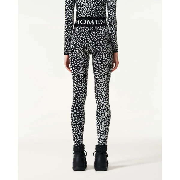 Perfect Moment Jacquard Base Layer Legging in Snow Leopard, view 4 | Leggings | Luxury Shoes 