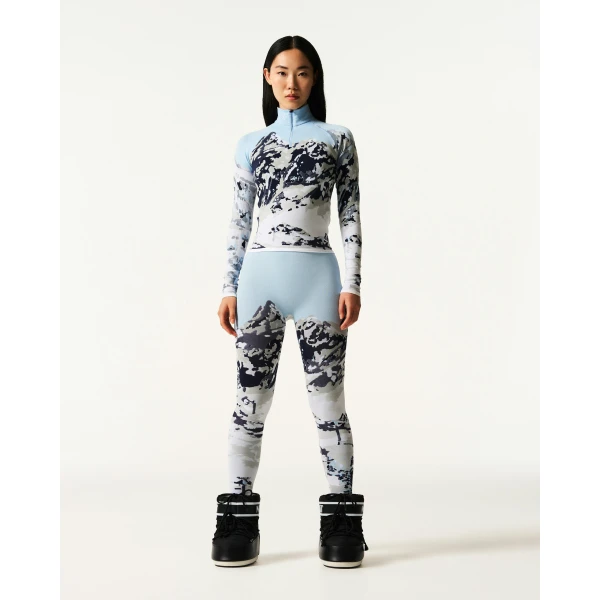 Perfect Moment Jacquard Base Layer Top in Landscape, view 2 | Long Sleeve | Luxury Shoes 