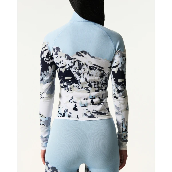Perfect Moment Jacquard Base Layer Top in Landscape, view 4 | Long Sleeve | Luxury Shoes 