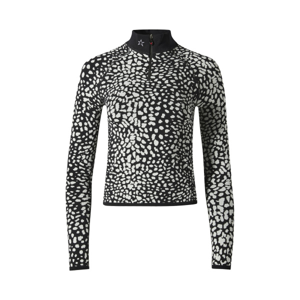 Perfect Moment Jacquard Base Layer Top in Snow Leopard | Long Sleeve | Luxury Shoes 