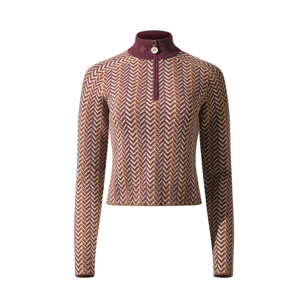 Perfect Moment LA Tour Merino Wool 1/4 Zip Sweater in Burgundy | Sweaters | Luxury Shoes 